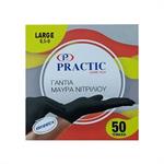 Practic Super Plus Γάντια Νιτριλίου Μαύρα powderfree 50τμχ