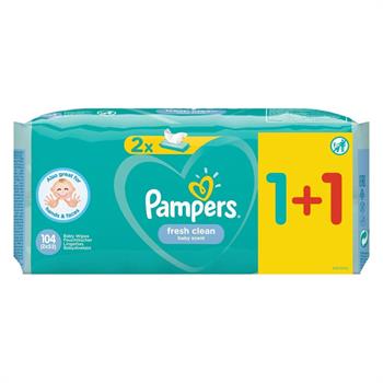 Pampers Fresh Clean Μωρομάντηλα 1+1 Δώρο 104 τμχ