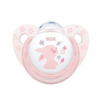 Nuk Baby Rose & Blue Σιλικόνης με Θήκη Ροζ 0-6m 1τμχ - ΡΟΖ ΛΑΓΟΣ