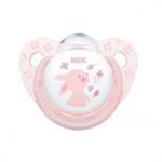 Nuk Baby Rose & Blue Σιλικόνης με Θήκη Ροζ 0-6m 1τμχ - ΡΟΖ ΛΑΓΟΣ