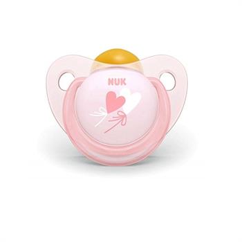 Nuk Baby Rose & Blue Latex Ροζ 6-18m 1τμχ - ΡΟΖ ΚΑΡΔΙΕΣ