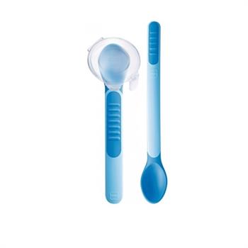 Mam Heat Sensitive Spoons & Cover 2τμχ 6m+ - ΜΠΛΕ