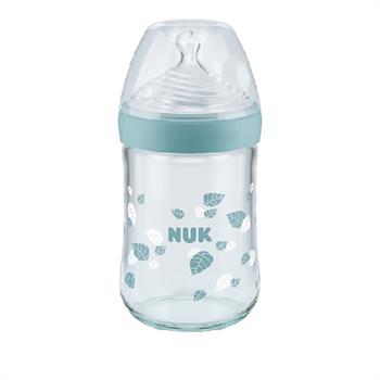 Nuk Nature Sense Γυάλινο Μπιμπερό με Θηλή Σιλικόνης 0-6m 240ml