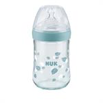 Nuk Nature Sense Γυάλινο Μπιμπερό με Θηλή Σιλικόνης 0-6m 240ml