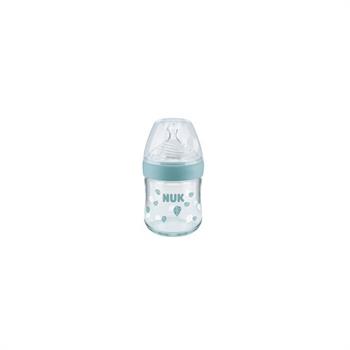 Nuk Nature Sense Γυάλινο Μπιμπερό με Θηλή Σιλικόνης 0-6m 120ml - ΓΑΛΑΖΙΟ