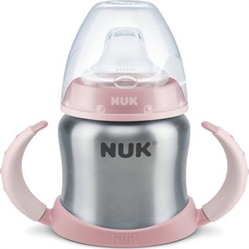 Nuk First Choice Ανοξείδωτο Μπιμπερό Εκπαίδευσης 6-18m 125ml - ΡΟΖ