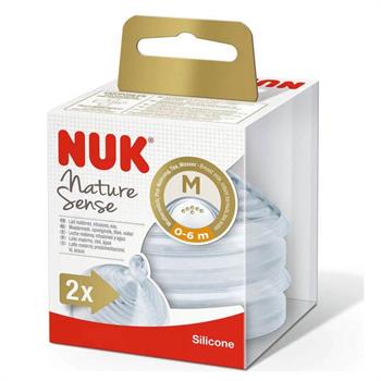 Nuk Nature Sense Θηλή Σιλικόνης Medium 0-6m 2τμχ