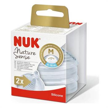 Nuk Nature Sense Θηλή Σιλικόνης Medium 6-18m 2τμχ
