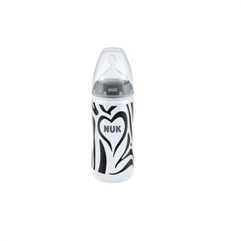 Nuk First Choice Πλαστικό Μπιμπερό με Θηλή Σιλικόνης Animals 0-6m 300ml - ΓΚΡΙ