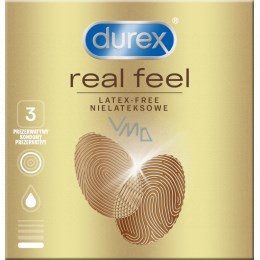Durex Real Feel non-latex condom for a natural skin-to-skin feel, nominal width: 56 mm 3 pieces