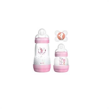 MAM Easy Start Anti-Colic Σετ Για Νεογέννητα - Πιπίλα Start & Μπιμπερό Easy Start 260ml & Anti Colic 130ml - 0m+ - ΡΟΖ