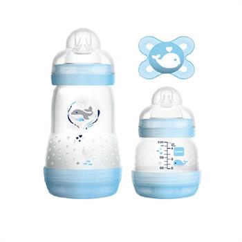 MAM Easy Start Anti-Colic Σετ Για Νεογέννητα - Πιπίλα Start & Μπιμπερό Easy Start 260ml & Anti Colic 130ml - 0m+ - ΜΠΛΕ