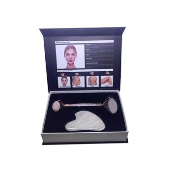 Ag Pharm Facial Roller Ροζ Χαλαζία Rose Quartz & Gua-Sha Για Μασάζ Προσώπου