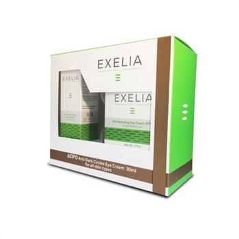 EXELIA Πακέτο Προσφοράς Κρέμα 24ωρης Ενυδάτωσης SPF 15 για Λιπαρές Επιδερμίδες 50 ml και Κρέμα Ματιών για Μαύρους Κύκλους 30 ml
