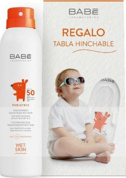 Babe Laboratorios Pediatric Transparent Sunscreen Wet Skin SPF50 200ml & Φουσκωτή Σανίδα