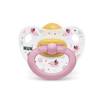 Nuk Classic Happy Kids Πιπίλα Latex 6-18m 1τμχ - ΡΟΖ ΠΟΥΛΙ