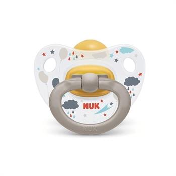Nuk Classic Happy Kids Πιπίλα Latex 6-18m 1τμχ - ΓΚΡΙ ΣΥΝΝΕΦΑ