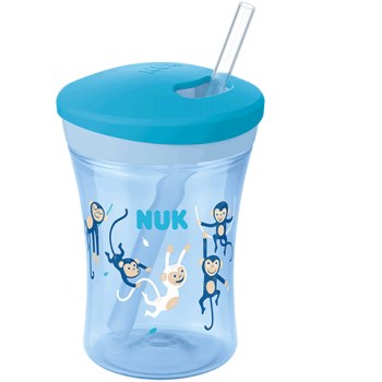 NUK Evolution Action Cup 230ml με καλαμάκι Blue