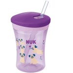 NUK Evolution Action Cup 230ml με καλαμάκι pink