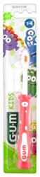 GUM 901 Promo Kids Touthbrush Green 3-6 Years & Kids Toothpaste Strawberry 50ml