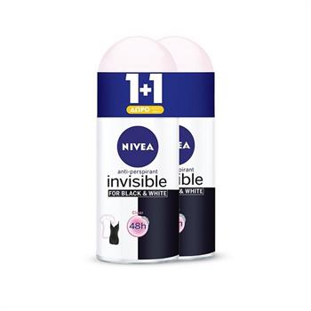 Nivea Invisible for Black + White Clear 48h Roll-On 2x50ml