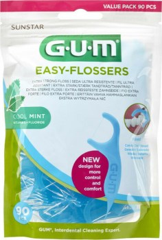 GUM 890 Easy Flossers  Cool Mint Ελαφρώς Κερωμένο 90τμχ