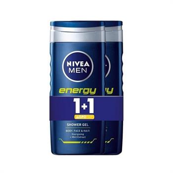 Nivea Shower Energy for Men Ανδρικό Αφρόλουτρο για Πρόσωπο/Σώμα/Μαλλιά 1+1 Δώρο 500ml