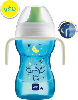 MAM Fun To Drink Cup Night Ποτηράκι Πλαστικό Μπλε 8+m 270ml