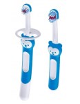 Mam Learn To Brush Set Εκπαιδευτική & Βρεφική Οδοντόβουρτσα Με Ασπίδα Προστασίας 5m+ 2τμχ