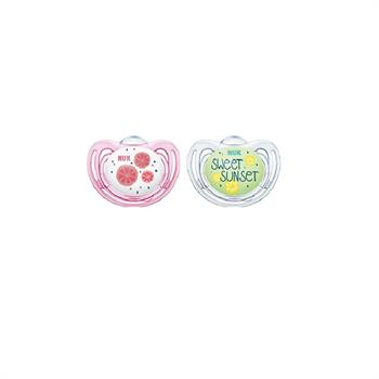 NUK Πιπίλες Σιλικόνης Freestyle Fruits Μ2 6-18m 2τμχ - ΡΟΖ