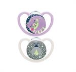 NUK Nuk Space Night Πιπίλες Σιλικόνης 0-6m Γατούλα & Μέλισσα με Θήκη 2τμχ