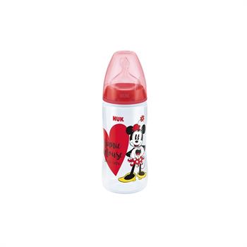 NUK Disney MickeyMinnie Mouse First Choice Plus Μπιμπερό με Δείκτη Ελέγχου Θερμοκρασίας 6-18m 300ml - ΚΟΚΚΙΝΟ ΜΙΝΥ