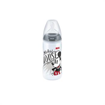 NUK Disney MickeyMinnie Mouse First Choice Plus Μπιμπερό με Δείκτη Ελέγχου Θερμοκρασίας 6-18m 300ml - ΓΚΡΙ ΜΙΚΥ