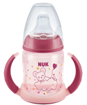 NUK First Choice Μπιμπερό εκπαίδευσης Night 150ml με ρύγχος σιλικόνης - ΡΟΖ