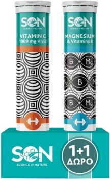 Science of Nature Vitamin C 1000mg Vivid & Magnesium & Vitamins B 20 + 20 αναβράζοντα δισκία