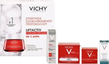 Vichy Liftactiv Collagen Specialist 50ml, Mineral 89 4ml, Epidermic Filler 10ml & Κρέμα Νύχτας 15ml