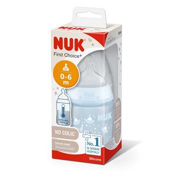 Nuk Μπιμπερό Rose and Blue First Choice No Colic με Δείκτη Θερμοκρασίας Μπλέ 150 ml 0-6m