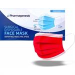 Pharmagenesis Red - Χειρουργική μάσκα προστασίας προσώπου μιας χρήσης τύπου IIR με λάστιχο κουτί 50 τεμαχίων