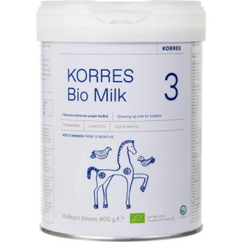 Korres Bio Milk 3 Βιολογικό Αγελαδινό Γάλα για Νήπια και Μεγάλα Παιδιά (από 12 μηνών), 400gr