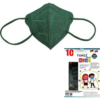 Famex Kids FFP2 NR Particle Filtering Half Mask πράσινο 10τμχ