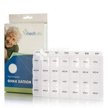 Medipills Κουτί Οργάνωσης Χαπιών Εβδομάδας 28 Θέσεων, 1 τεμάχιο