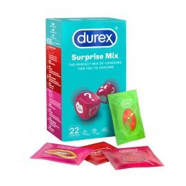 Durex Suprise Mix Collection Ποικιλία 22 Προφυλακτικών για Πολύχρωμη & Διασκεδαστική Αλλαγή, 22τεμ