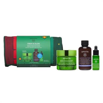 Apivita Bee Radiant Κρέμα Gel Αντιγήρανσης Και Λάμψης Πλούσιας Υφής 50ml & Δώρο Ορός 10ml & Αφρός Καθαρισμού 75ml
