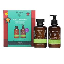 Apivita Uplift Your Mood SET Tonic Mountain Tea Shower Gel 250ml & Body Milk 200ml