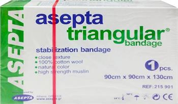Asepta Triangular Bandage Τριγωνικός Επίδεσμος  100% Βαμβάκι 90cm x 90cm x 130cm (1τμχ)