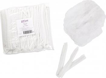 Bournas Medicals Σκούφιες Ακορντεόν Non Woven με Λάστιχο Λευκές (100 τμχ)