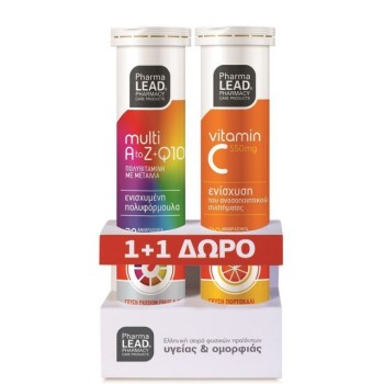 PharmaLead PROMO Multi+ A-Z & Q10 20 αναβράζοντα δισκία & Vitamin C 550mg 20 αναβράζοντα δισκία
