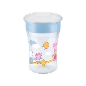 Nuk Peppa Pig Magic Cup με Χείλος και Καπάκι 8m+ Μπλε 230ml