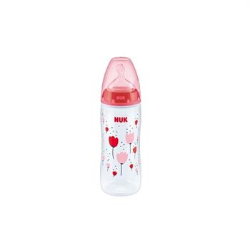Nuk Μπιμπερό Πλαστικό First Choice Plus PP με Θηλή Σιλικόνης & Ένδειξη Θερμοκρασίας Κόκκινο 6-18m 360ml - ΚΟΚΚΙΝΟ ΛΟΥΛΟΥΔΙΑ