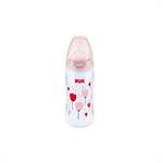 Nuk Μπιμπερό Πλαστικό First Choice Plus PP με Θηλή Σιλικόνης & Ένδειξη Θερμοκρασίας Κόκκινο 6-18m 360ml - ΡΟΖ ΛΟΥΛΟΥΔΙΑ